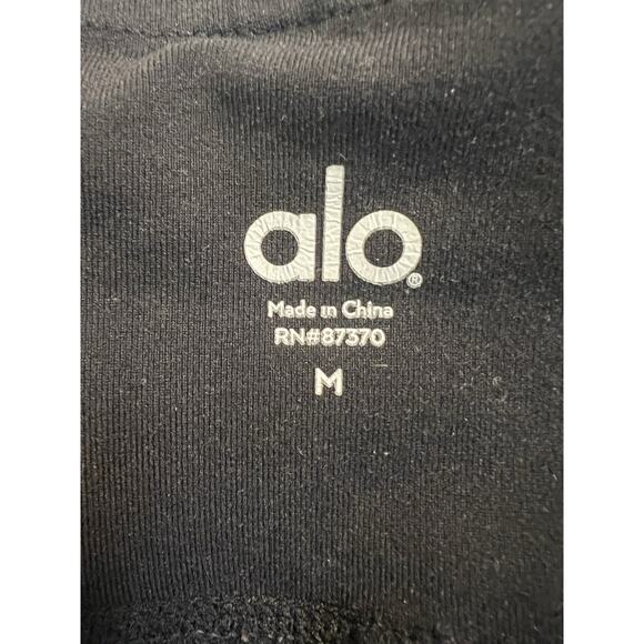 ALO YOGA | Airbrush Black Lineal Diagonal Stripe Leggings | Hailey Bieber | Sz M - Picture 3 of 10